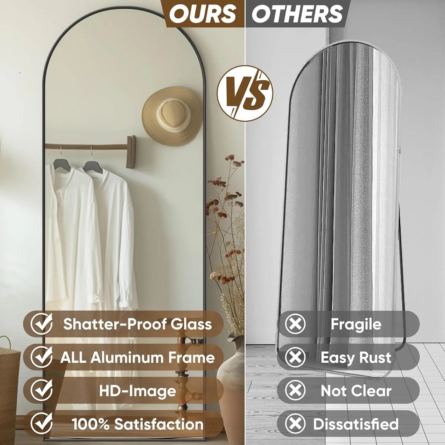 Full Length, 58"x18" Mirror