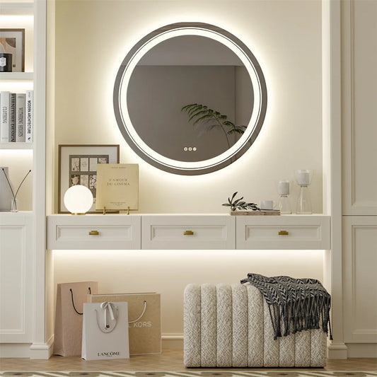 Round Illuminate Bathroom Mirror