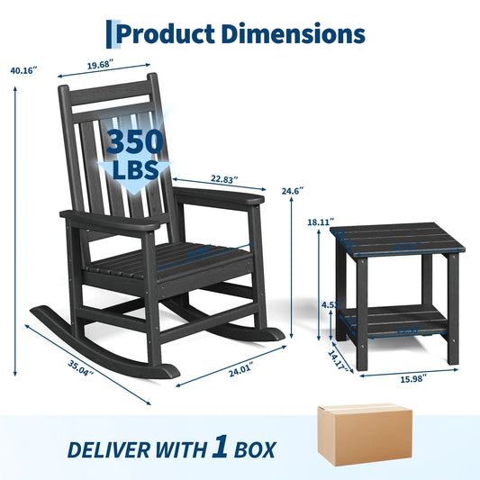 2 Rocking Chairs with Side Table