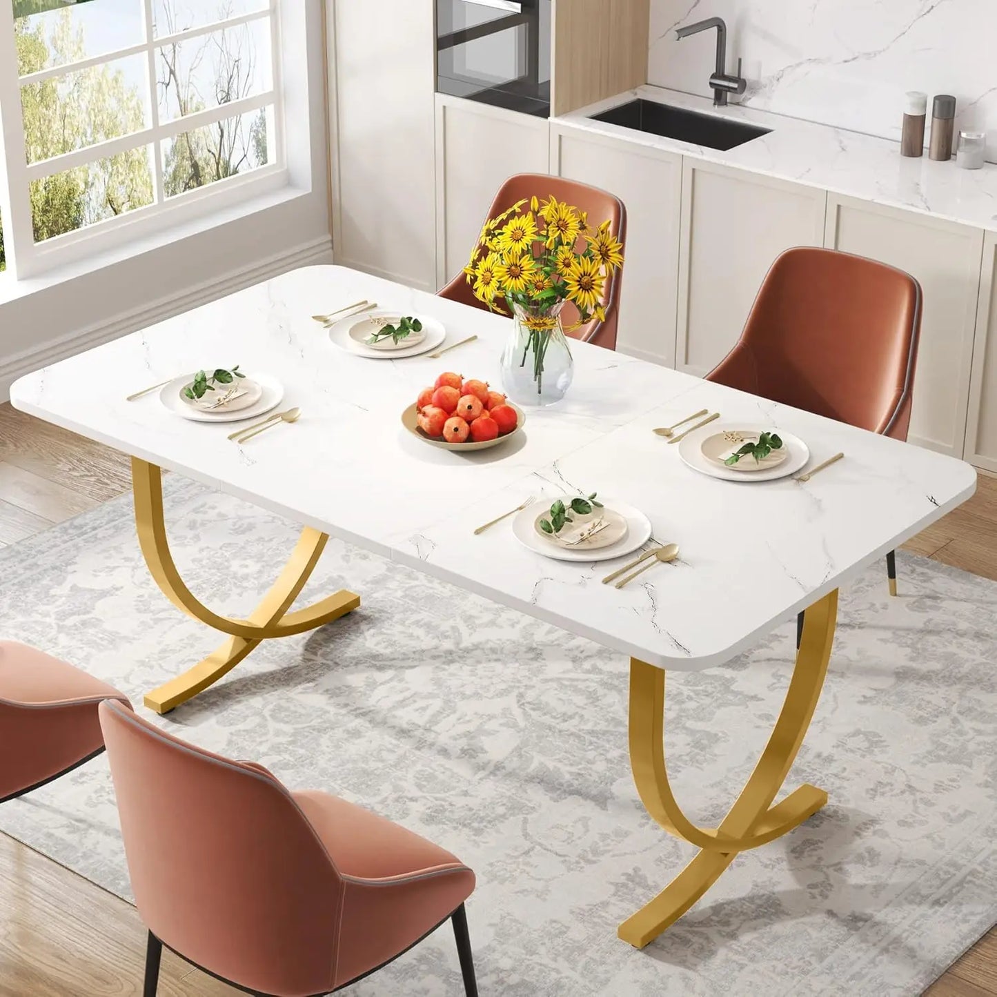 Rectangular Dining Table for 4 to 6