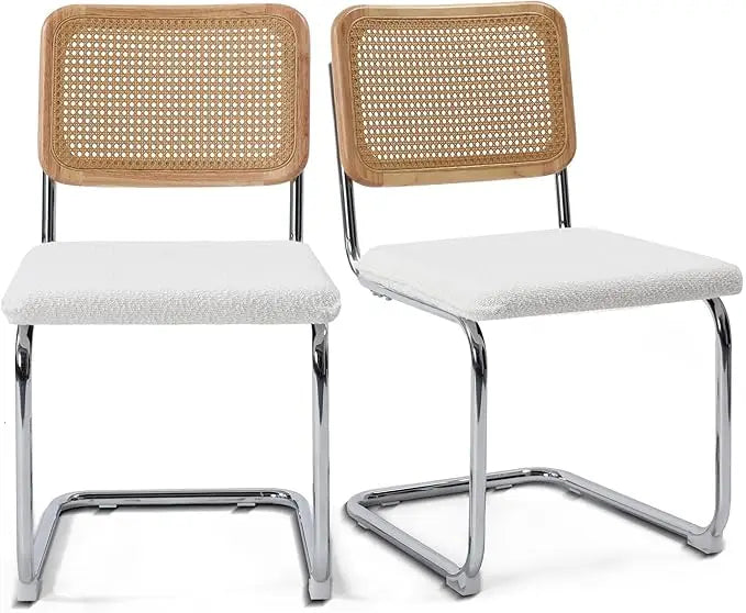 Modern Cane Dining Chairs, Set of 4