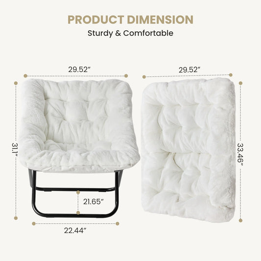 28IN Cozy Saucer Chairs Soft Faux Fur