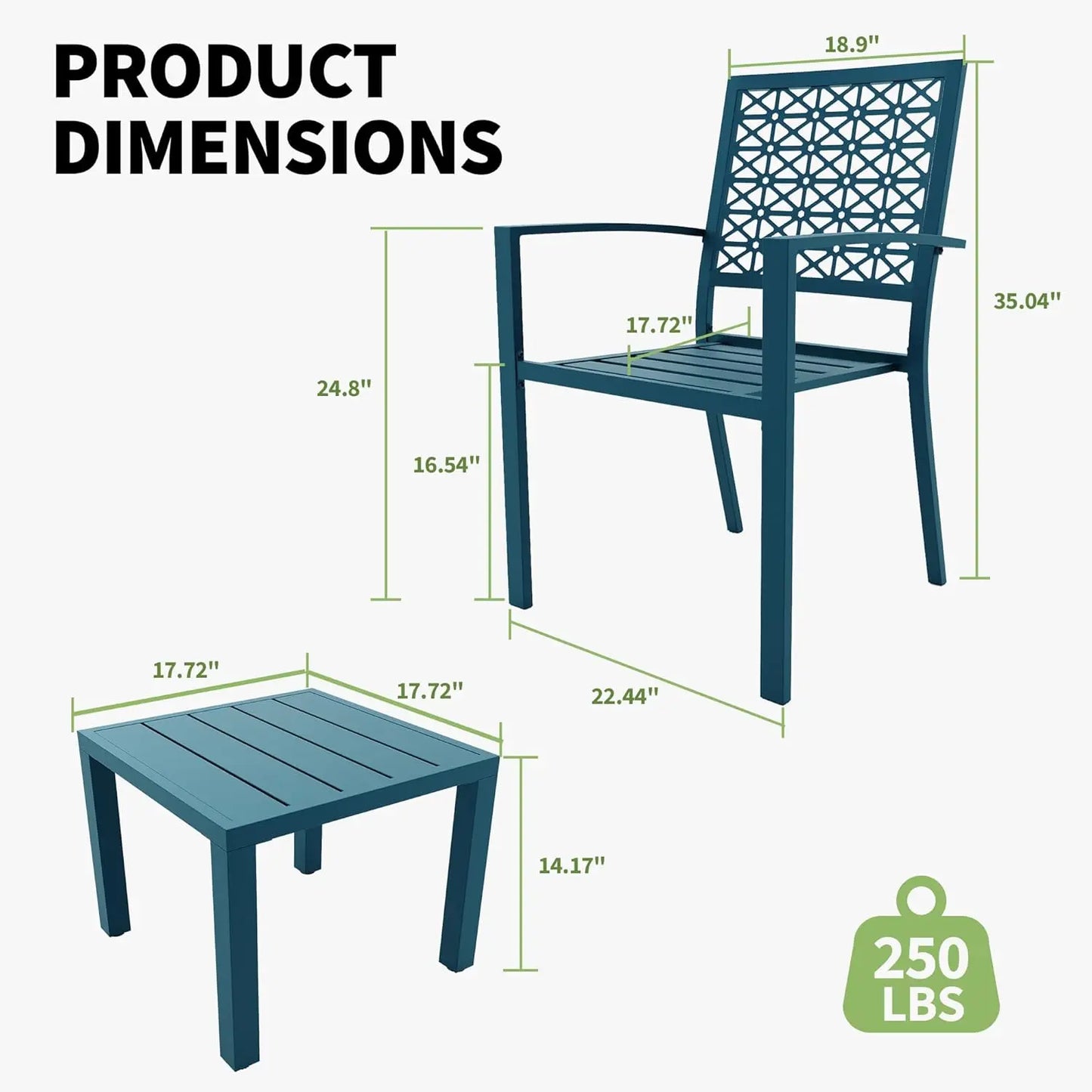 Patio Bistro Set 3 Piece