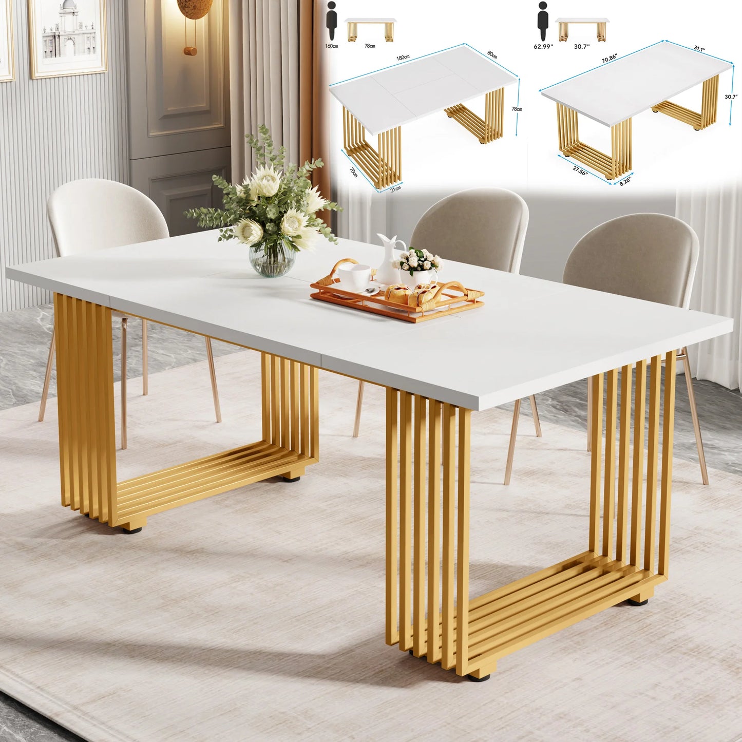 63-Inch Rectangular Dining Table