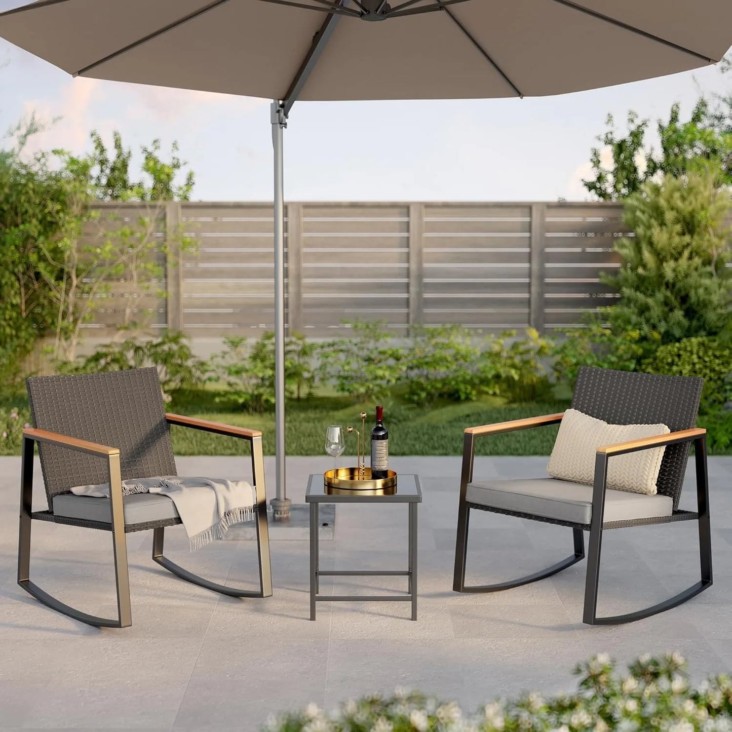 3 Pieces Rocking Patio Set