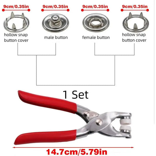 100 Sets Metal Snap Buttons Kit