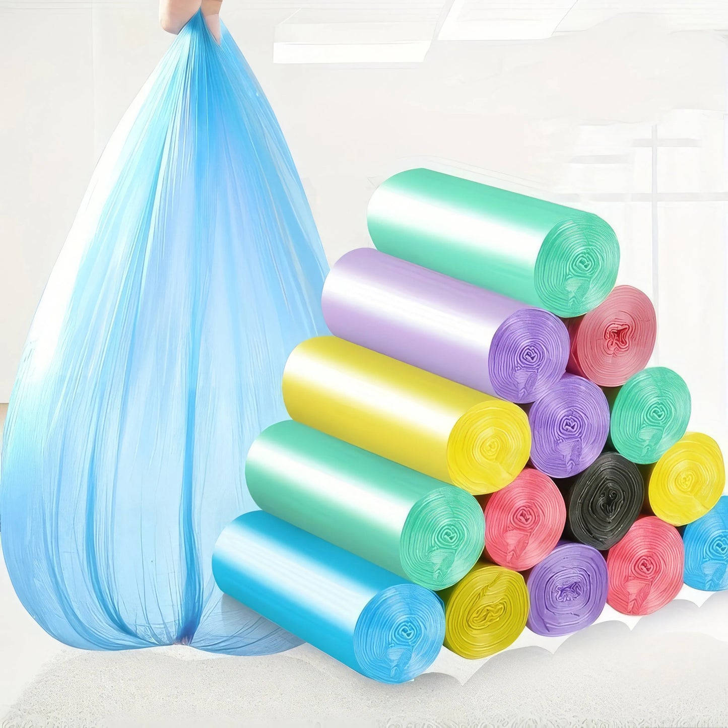 300-Pack Household Blue Trash Bags