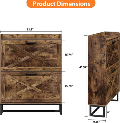 Shoe Cabinet with 2 Flip Drawers