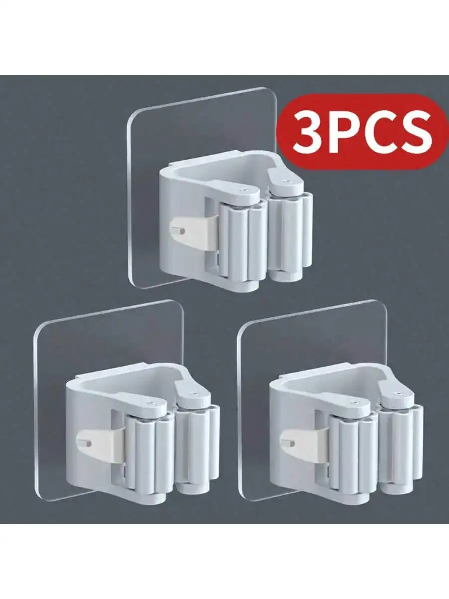 3PCS Mop Clamp with Suction Hook