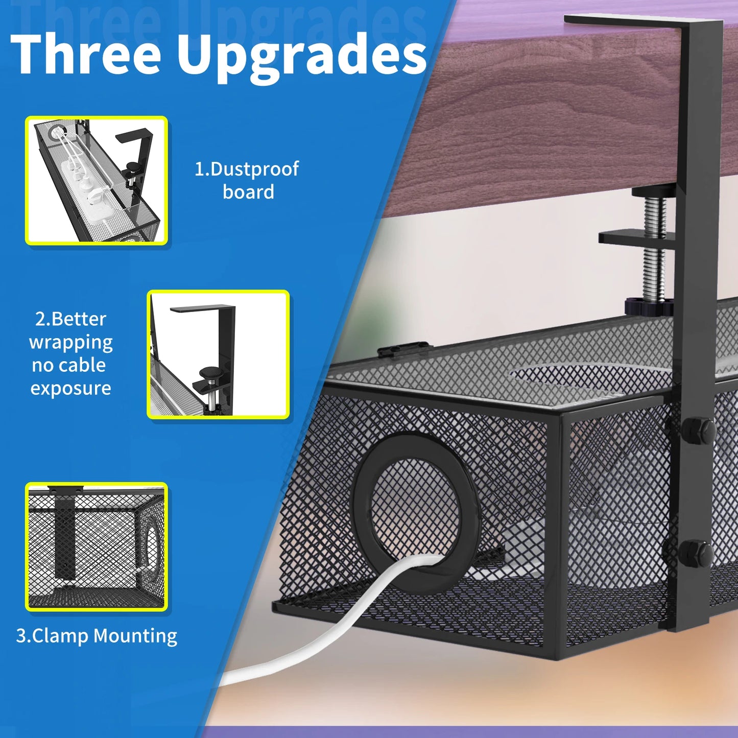 Under Desk Box Tray Organizer







white
, 1 Pack - Wire Management & Cord Organizer, Clamp Mount