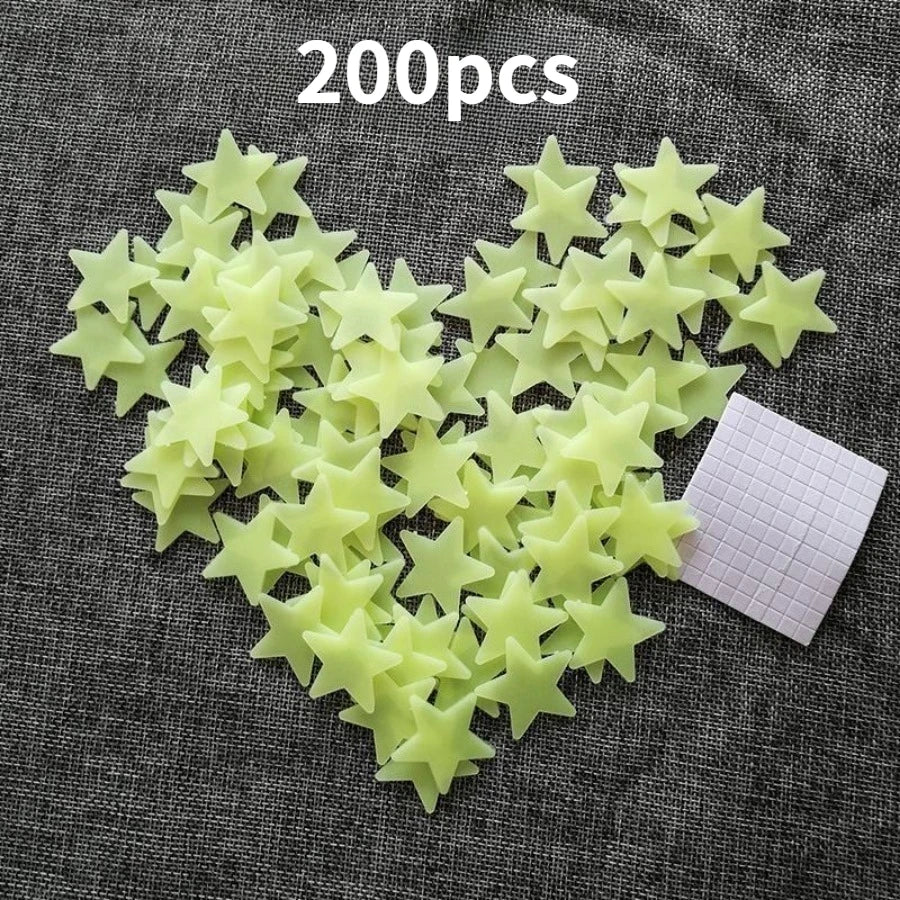 200 Piece Luminous Star Wall Sticker