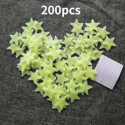 200 Piece Luminous Star Wall Sticker