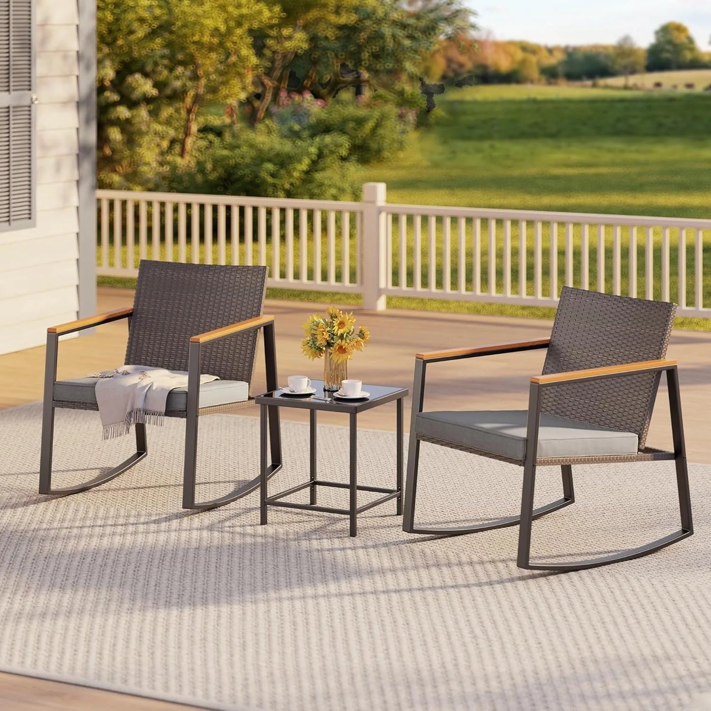 3 Pieces Rocking Patio Set