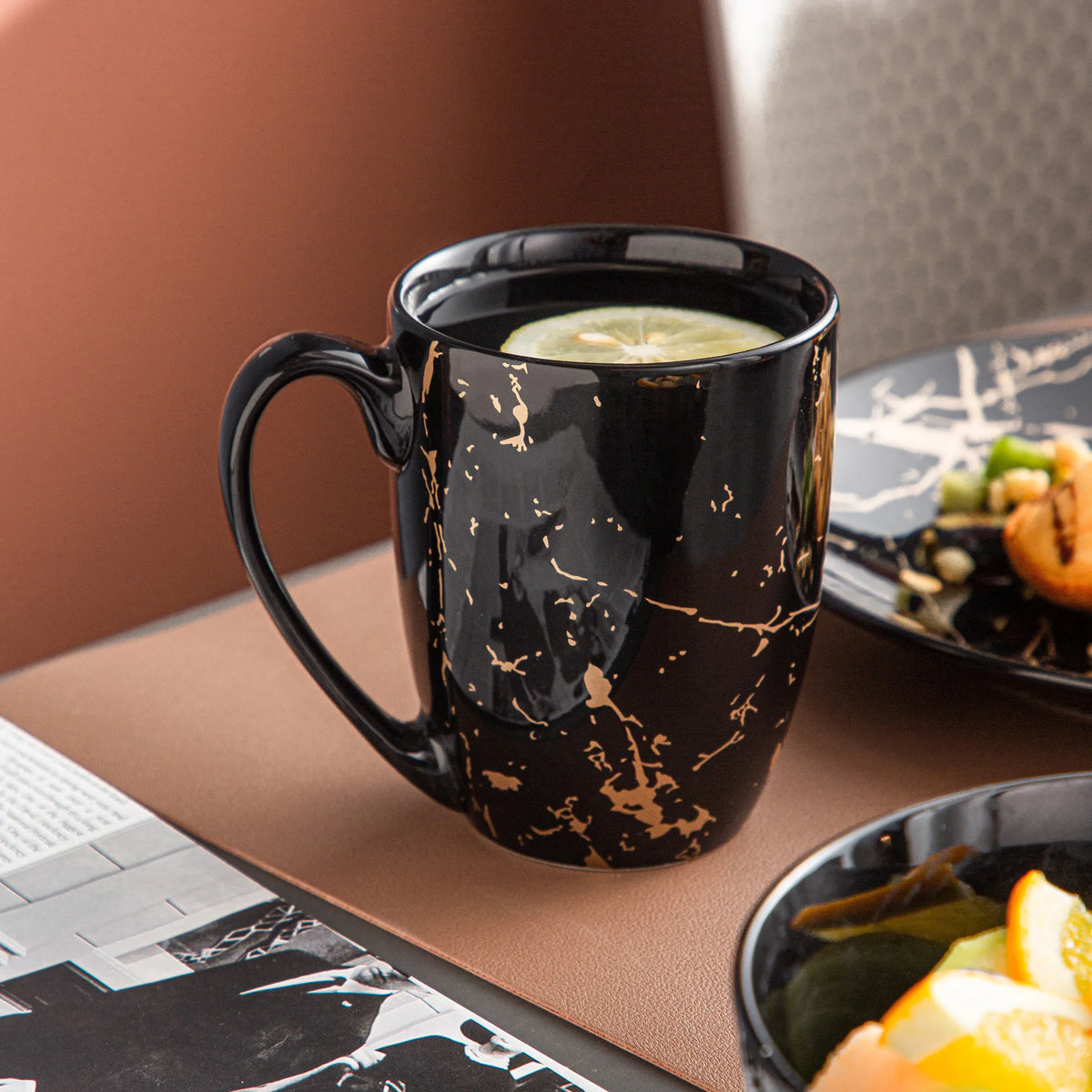 Black 16/32/48 Piece Procelain Dinnerware Set