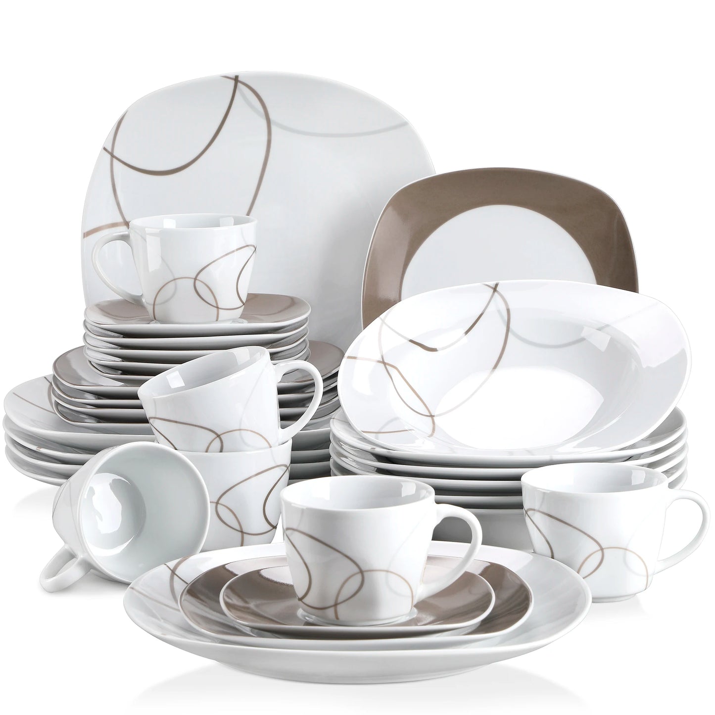 30-Piece Porcelain Ceramic Kitchen Set