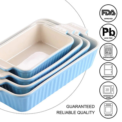 4-Piece Baking Dish Plate Set