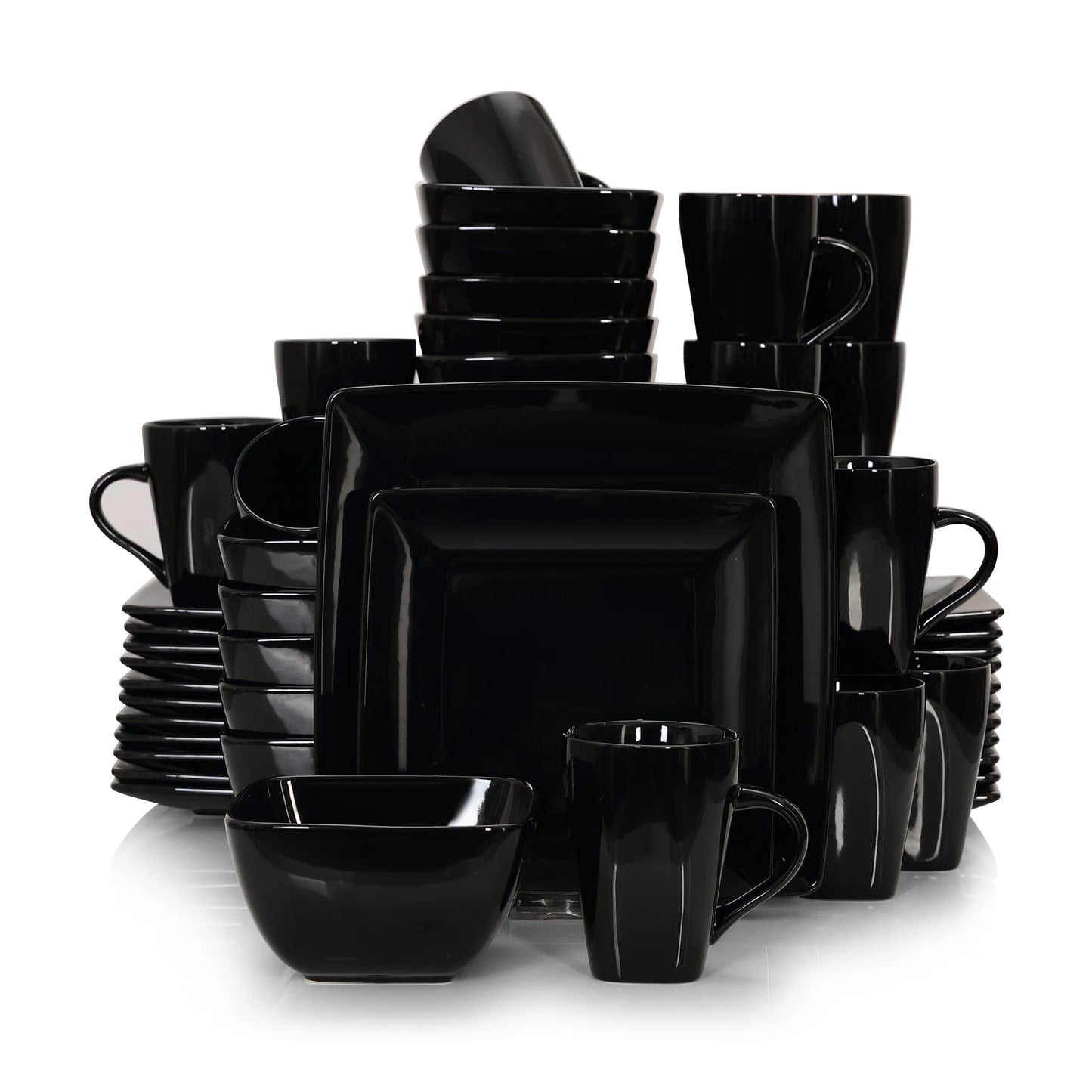 16/32/48-Piece Black Ceramic Set