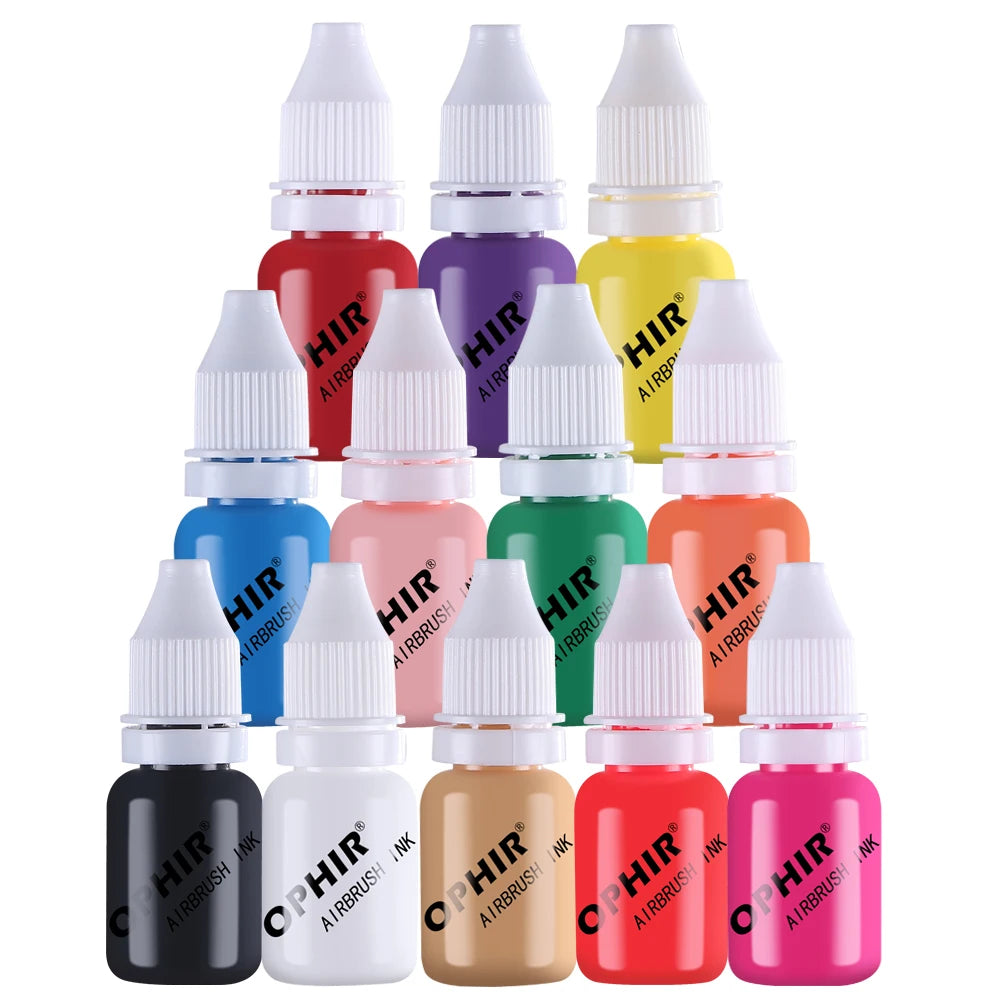 OPHIR 12 Colors Airbrush Nail Art Inks