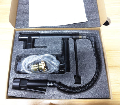 Black Brushed Spring Pull Down Kitchen Sink Faucet