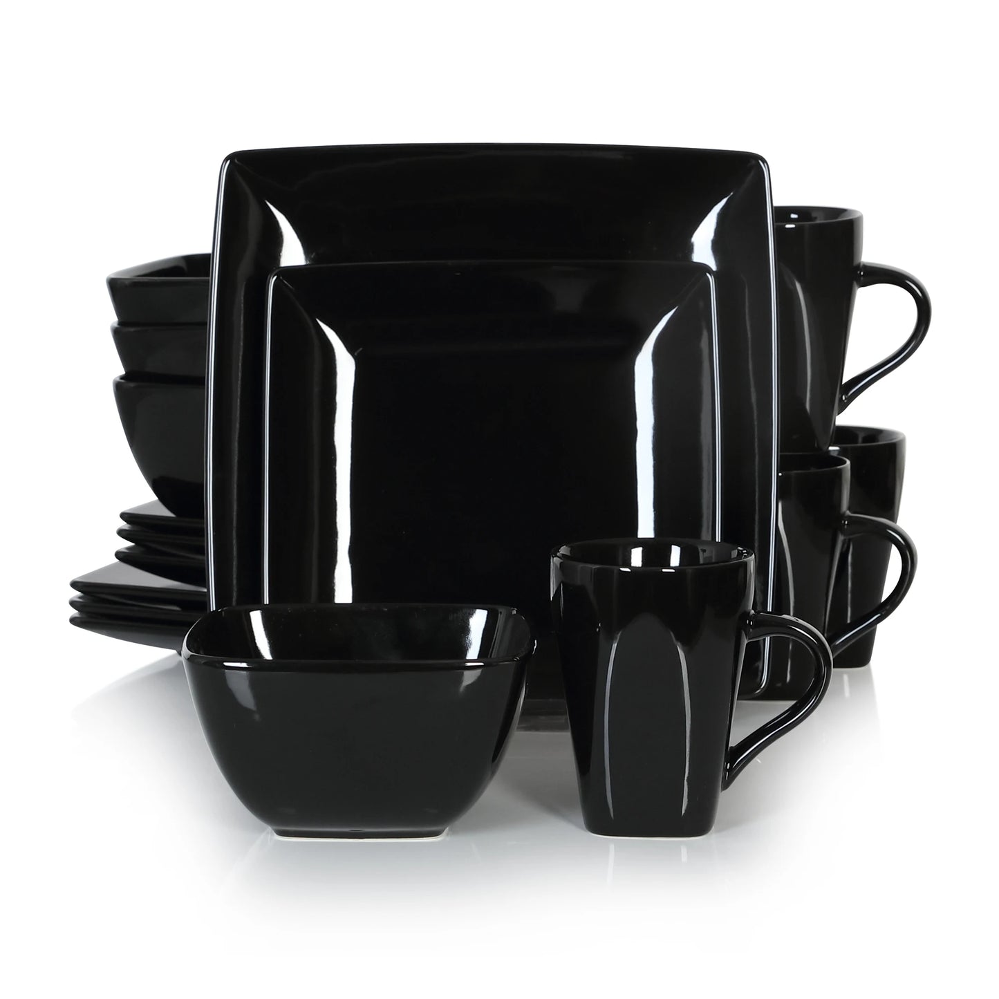 16/32/48-Piece Black Ceramic Set