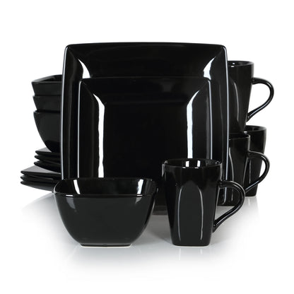 16/32/48-Piece Black Ceramic Set