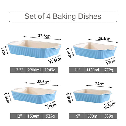 4-Piece Baking Dish Plate Set
