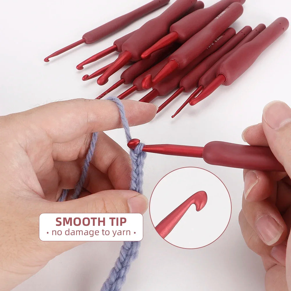 14pc Red Knitting & Weaving Tool Set