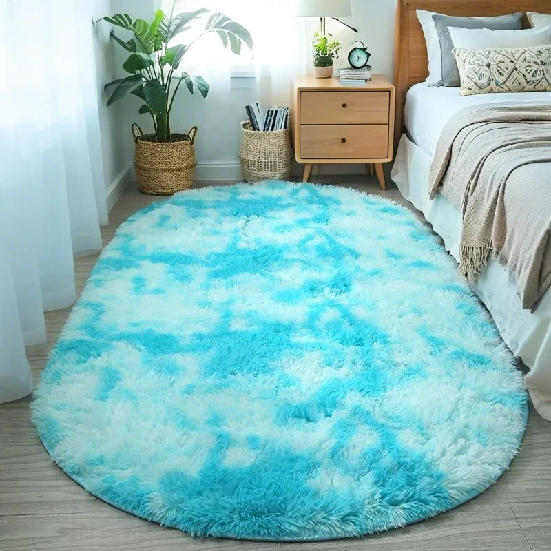Fluffy Oval Plush Carpet