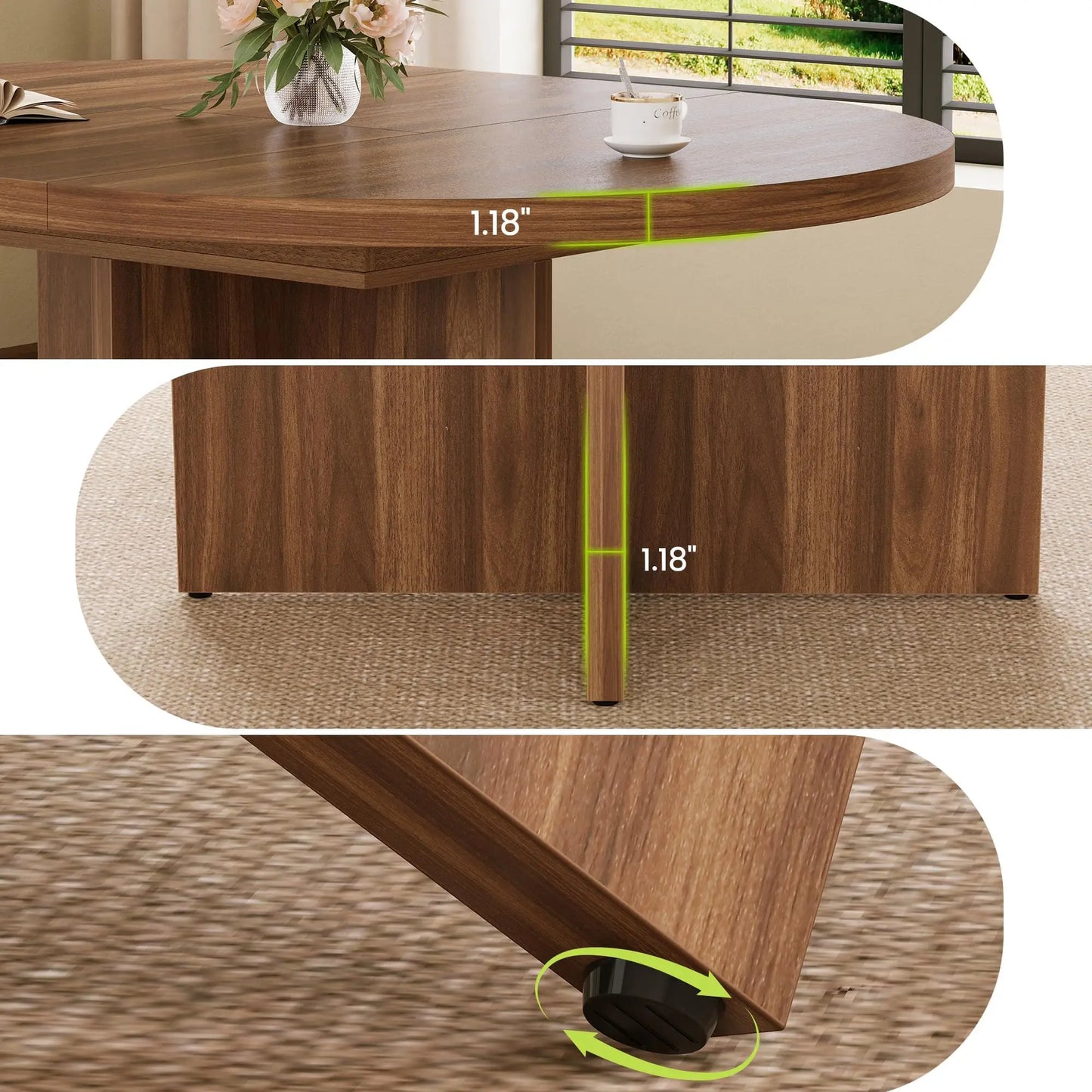 Round to Oval Dining Table For 4-8