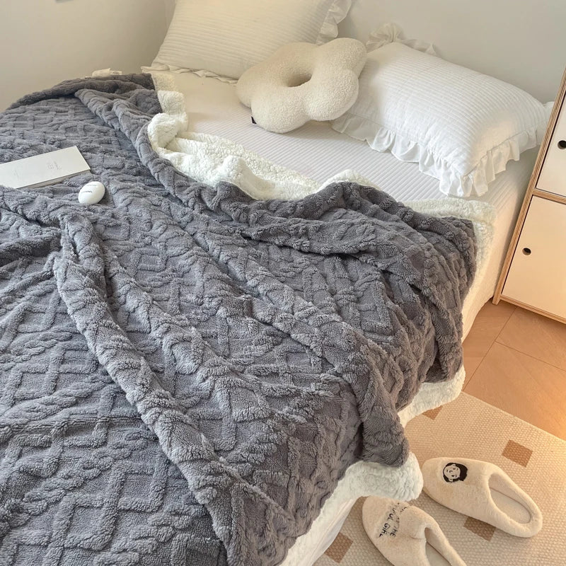 Solid Color Flannel Throw Blanket