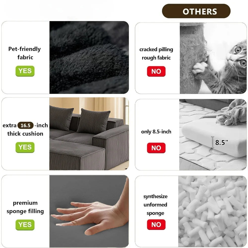 Sectional boneless Couch