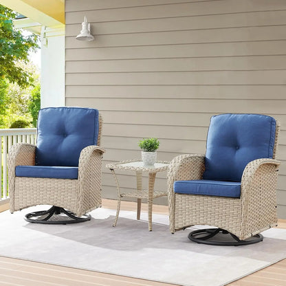3 Pieces Black Wicker Patio Furniture