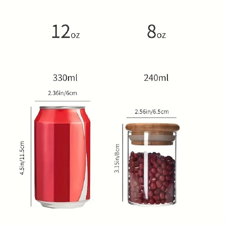 12pcs/set Airtight Glass Storage Jar