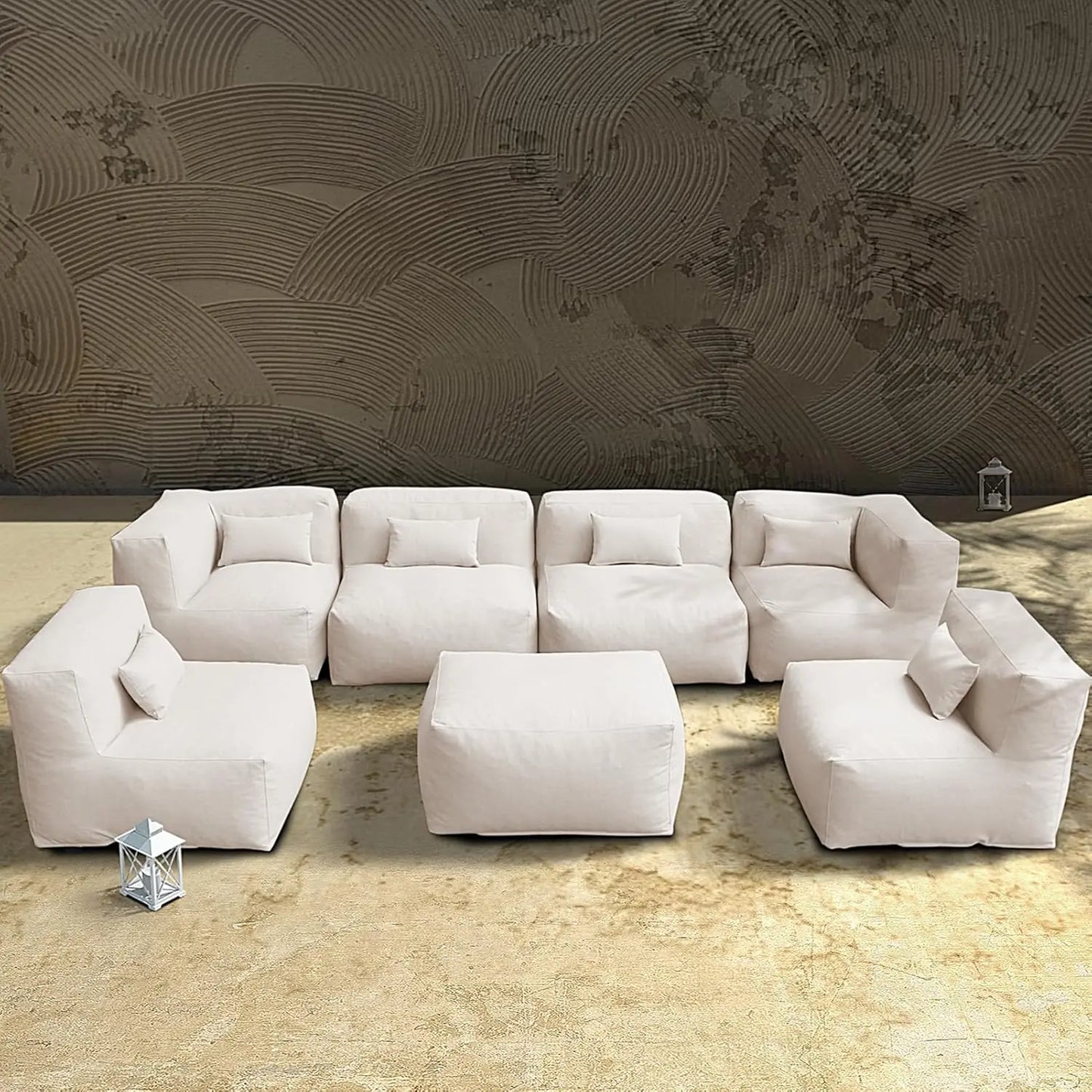 Patio Furniture Set Bean Bag 9 Pieces