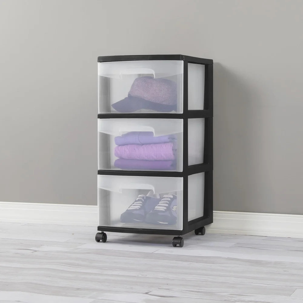 3 Drawer Plastic Storage Cart