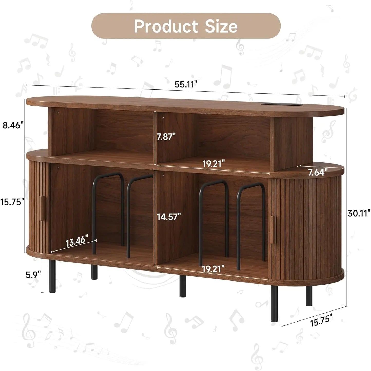 55" (140cm) Record Player Stand