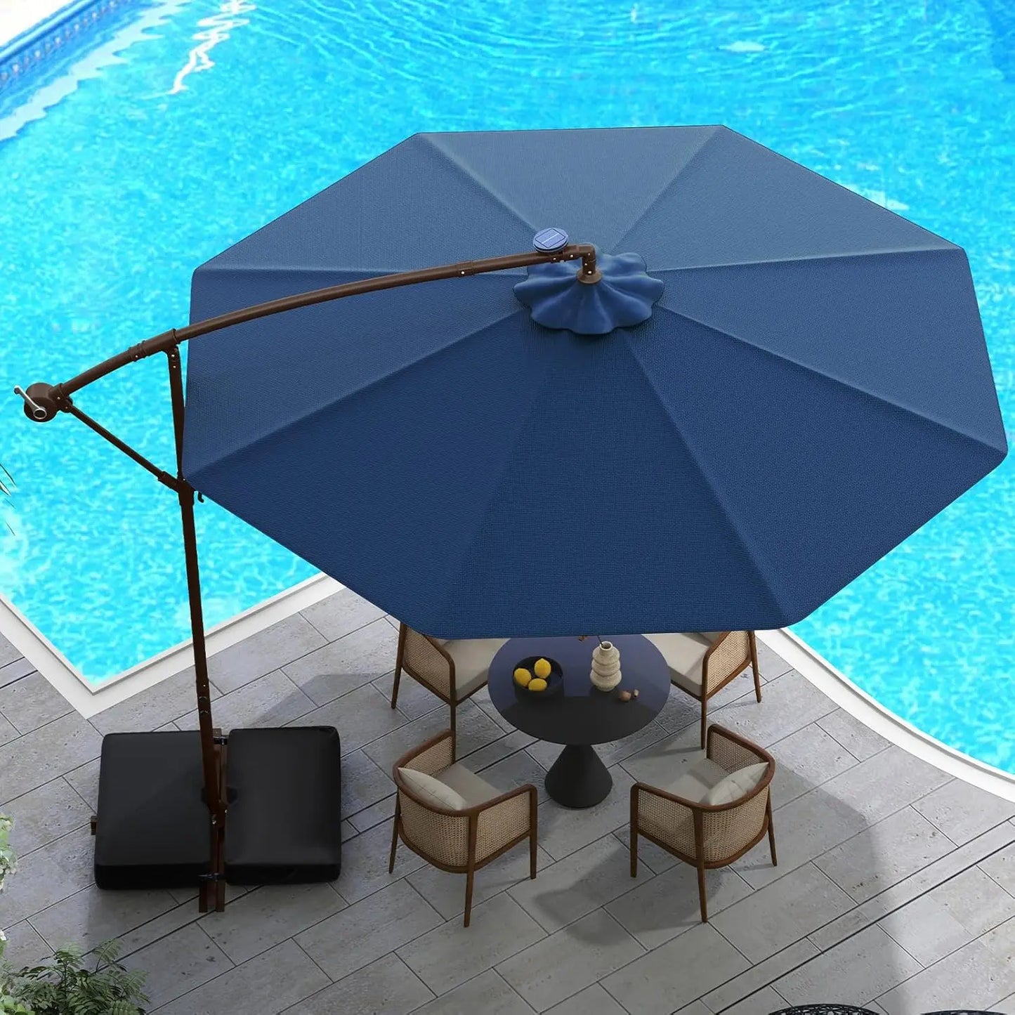 10FT Offset Patio Umbrella with Base