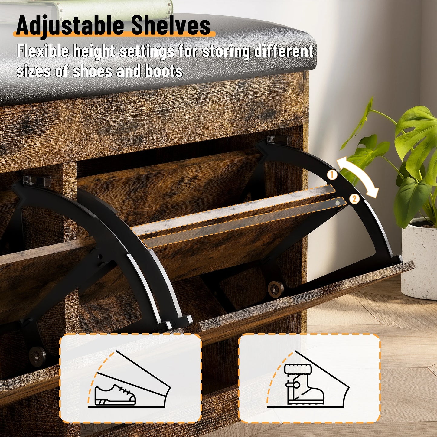 Shoe Storage Bench with Lift Top
