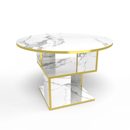 3-Tier Round Coffee Table with Storage