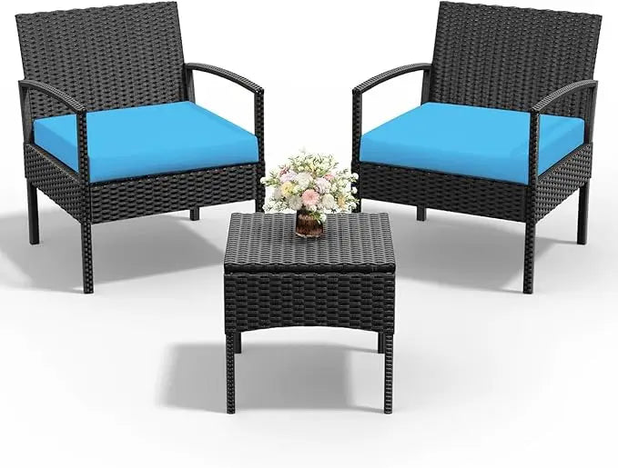 4 Piece Outdoor Wicker Patio Furniture Set