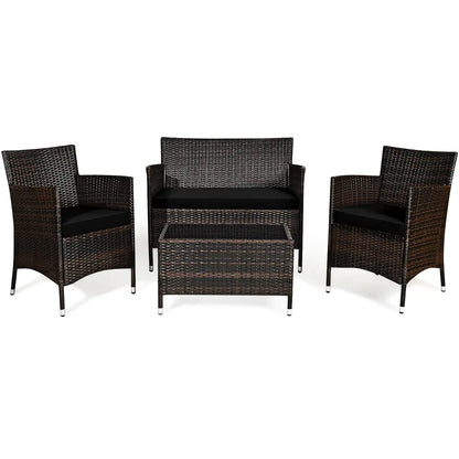 4-Piece Rattan Patio Set
