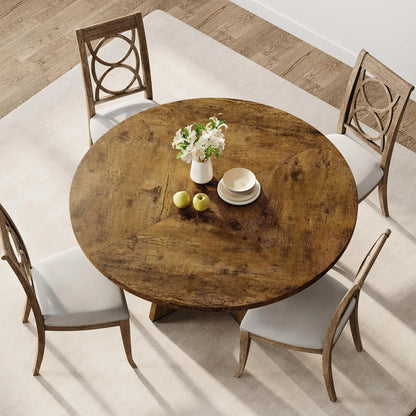 47" Round Dining Table Set For 4 To 6