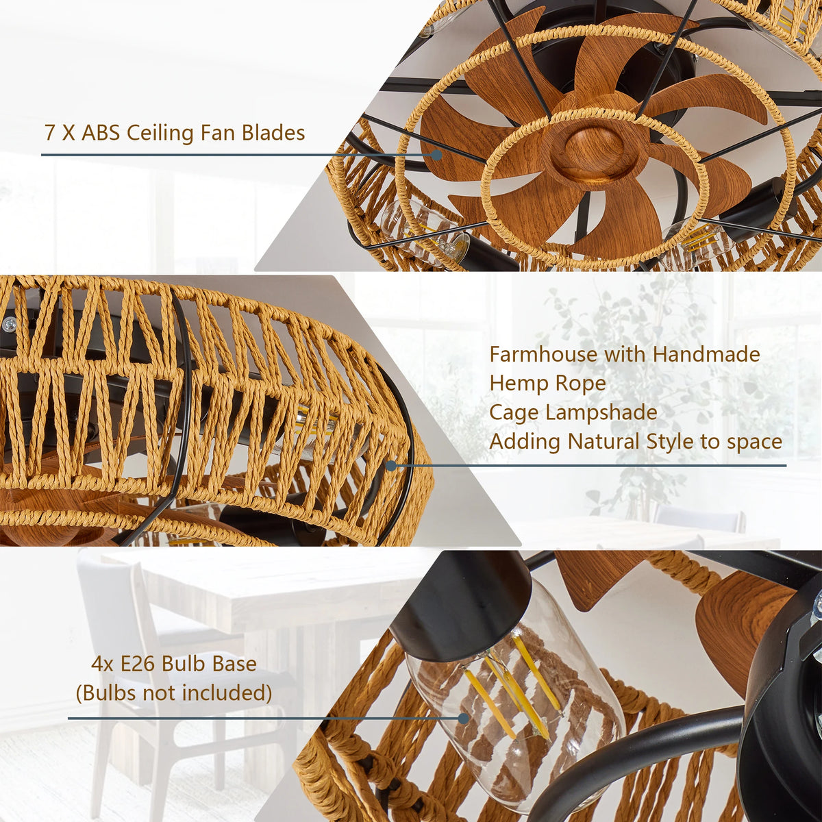 19" Caged Ceiling Fans