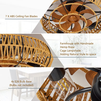 19" Caged Ceiling Fans