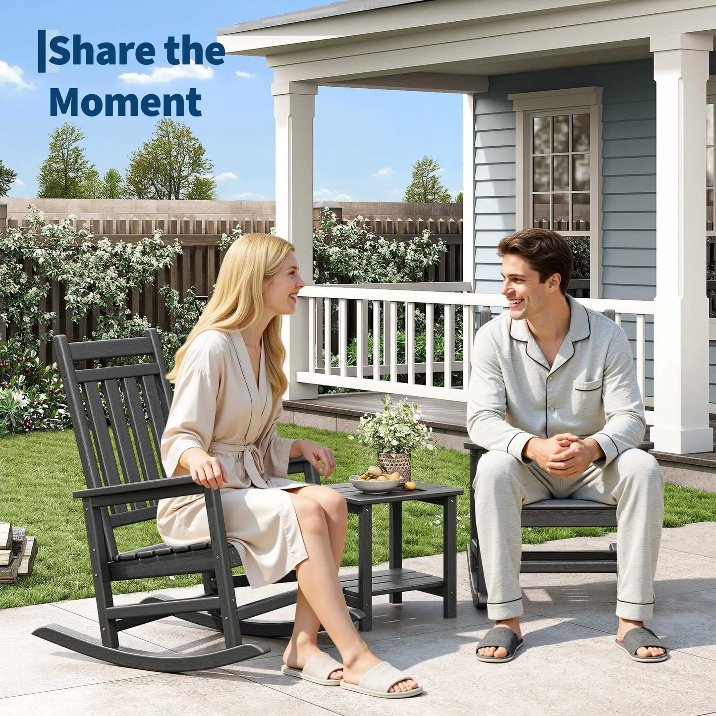 2 Rocking Chairs with Side Table