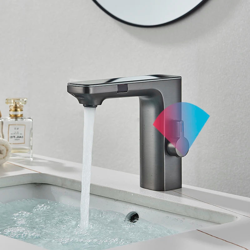 Luxury Silver Gray Smart LCD Daul Sensor