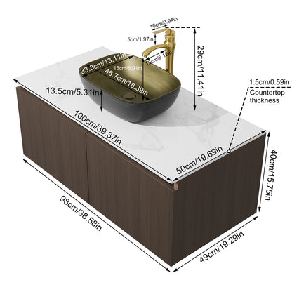 80/100/120CM Bathroom Vanity Sink Combo