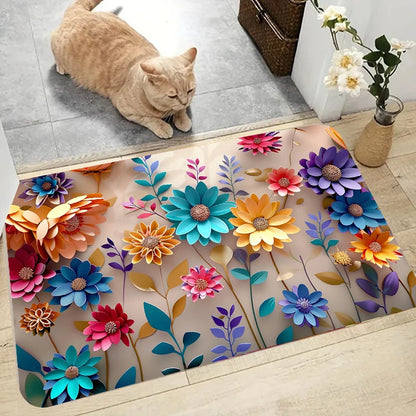 1pc multi-color floral print design mat