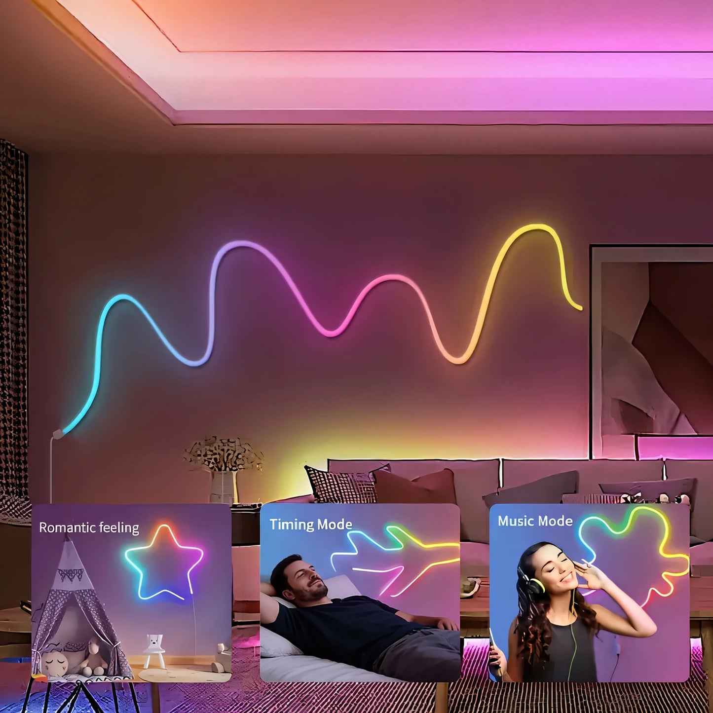 5M RGB Color Changing Neon Light Strip
