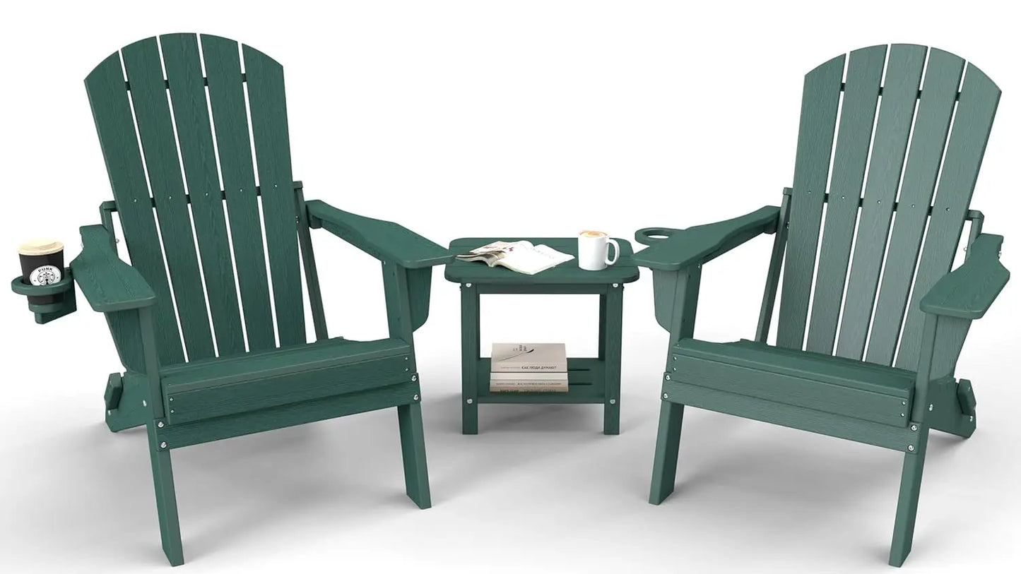 3-Piece Folding Adirondack Chair Set